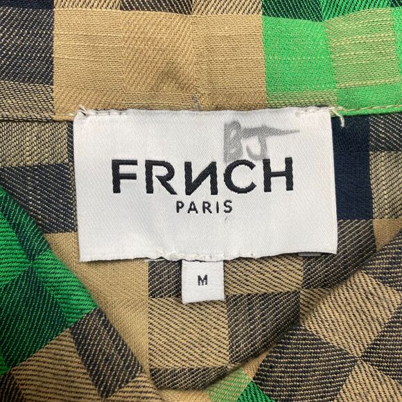 FRNCH Paris Check Joye Preppy Pullover‎ LS Top Womens M Color Green - Picture 4 of 6